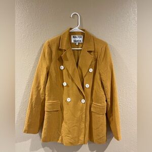 Walter Baker Women's Yellow Double-Breasted Blazer